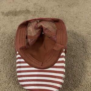 Striped Brown and White Women's Cap